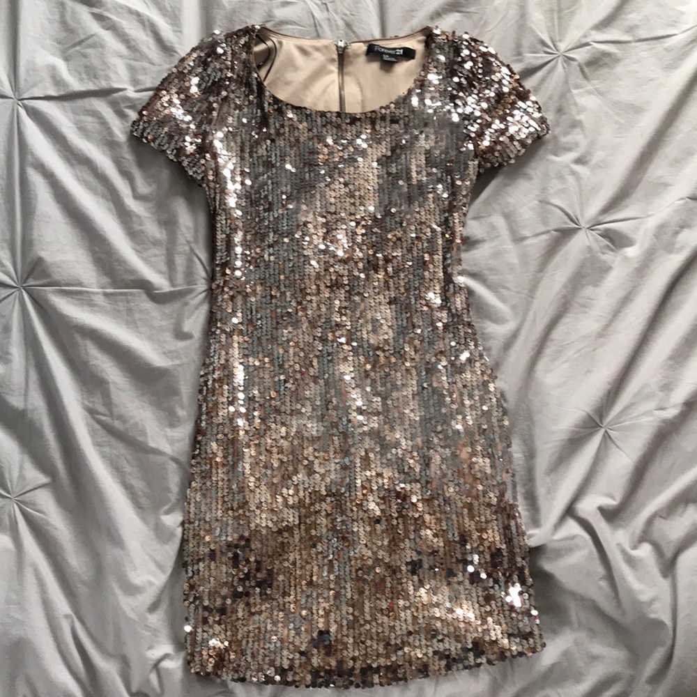 Forever 21 Glittery Gold Dress